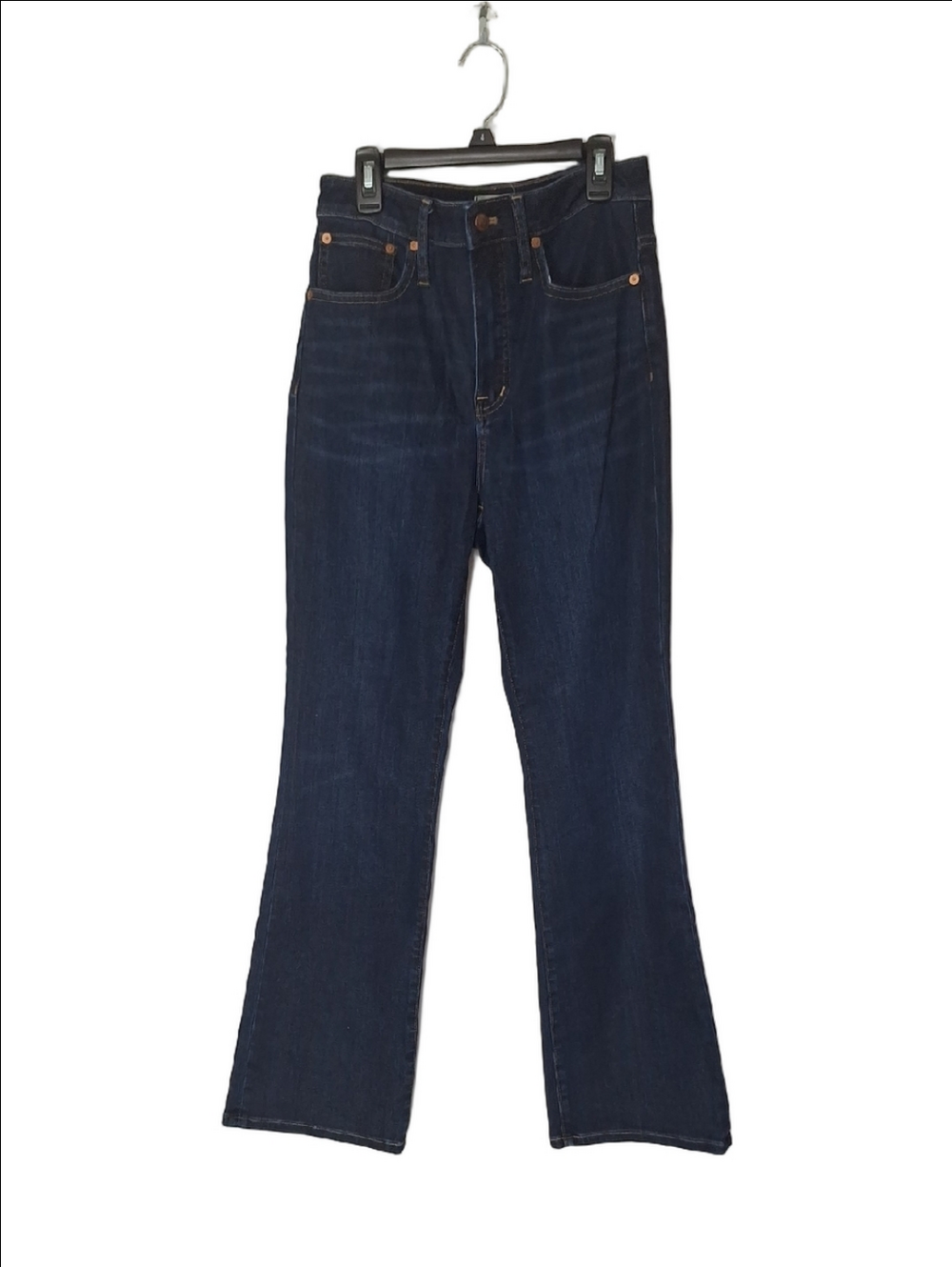 Madewell Curvy Cali Demi-Cut Dark Blue Bootcut Jeans - Picture 1 of 11